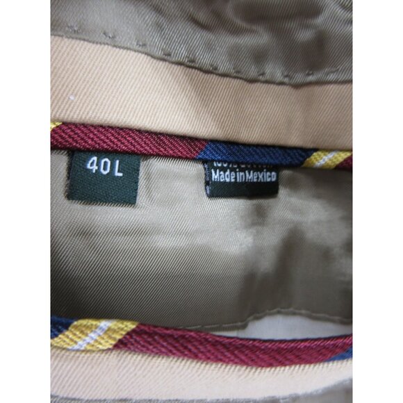 J Crew Sport Coat 40 Long Blazer Jacket Khaki Italian Fabric Cotton - Picture 11 of 12